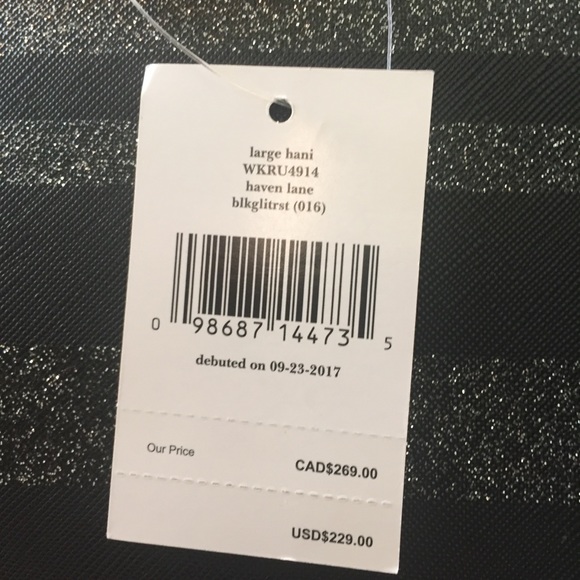 NWT KATE SPADE HANI HAVEN LANE LARGE BLACK TOTE - Picture 4 of 8